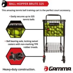Gamma Brute Teaching Cart 325 Ball Hopper -Dunlop Tennis Store 7168010 5
