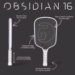 Gamma Obsidian 16 Black Pickleball Paddle